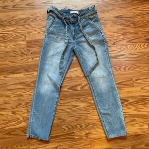 Ashley Mason paper bag waist denim size 13 juniors baggy leg